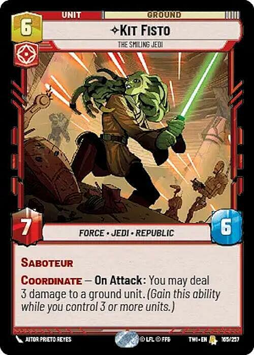 Kit Fisto, Jedi Sorridente Card Front