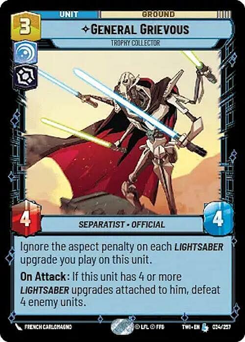 General Grievous, Coleccionista de trofeos Frente