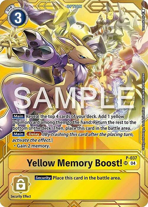 Yellow Memory Boost! Card Front