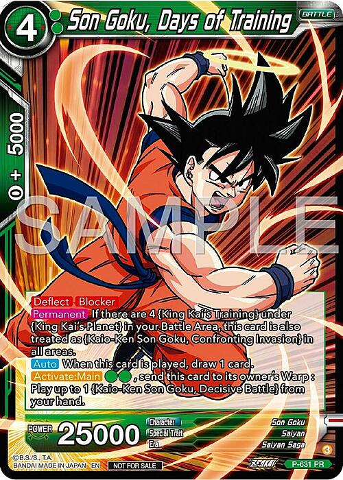 Son Goku, Days of Training Card Front