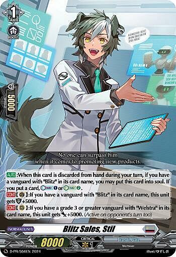 Blitz Sales, Stil Card Front