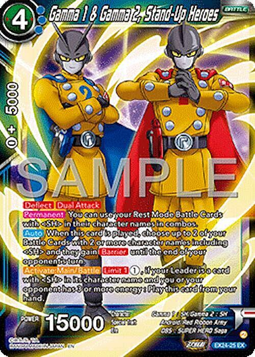 Gamma 1 & Gamma 2, Stand-Up Heroes Card Front