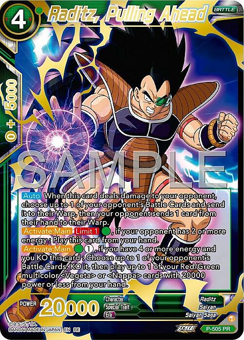 Raditz, Pulling Ahead Card Front