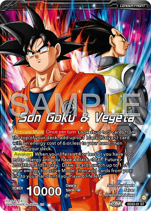 Son Goku & Vegeta // SSB Vegito, Shining Warrior Card Front