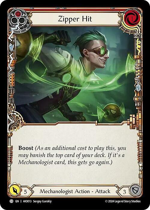 Zipper Hit - Red Card Front