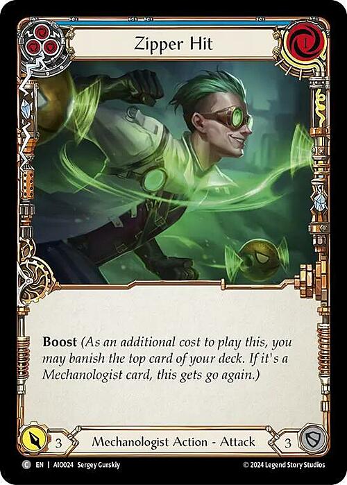 Zipper Hit - Blue Card Front