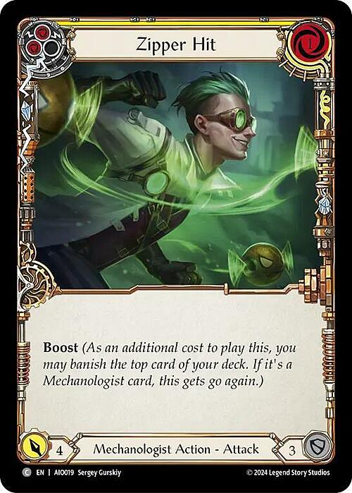 Zipper Hit (Yellow) Card Front