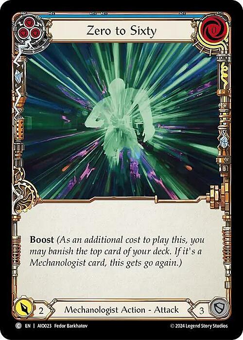 Zero to Sixty - Blue Card Front