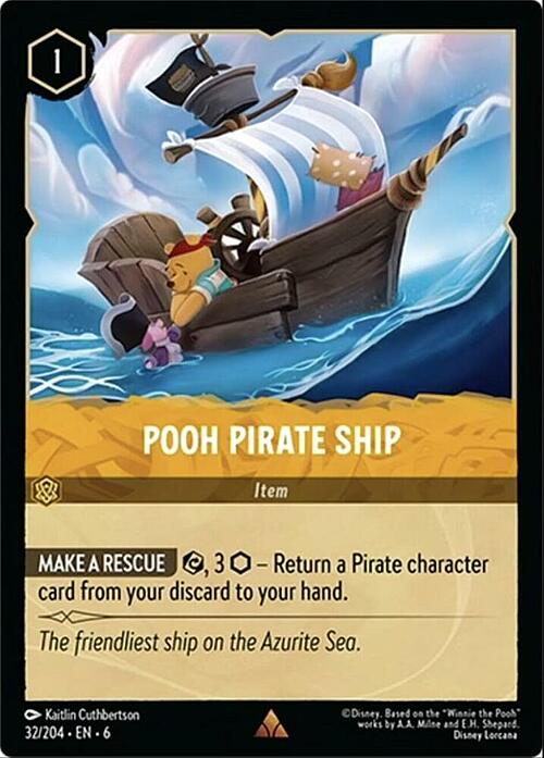 Pooh Pirate Ship Card Front