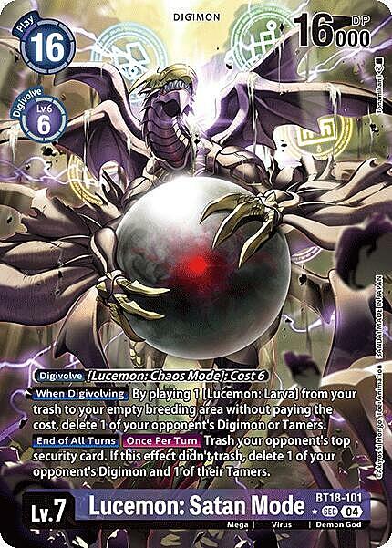 Lucemon: Satan Mode Card Front