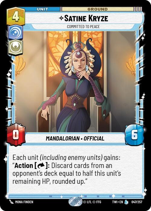 Satine Kryze - Committed to Peace Card Front
