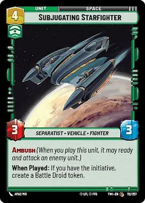 Subjugating Starfighter Card Front