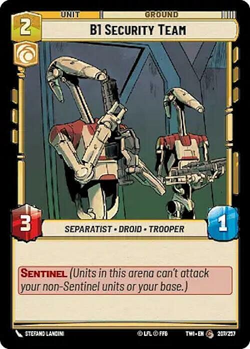 B1 Security Team Card Front