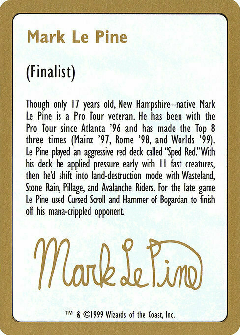 Mark Le Pine Bio Card Front