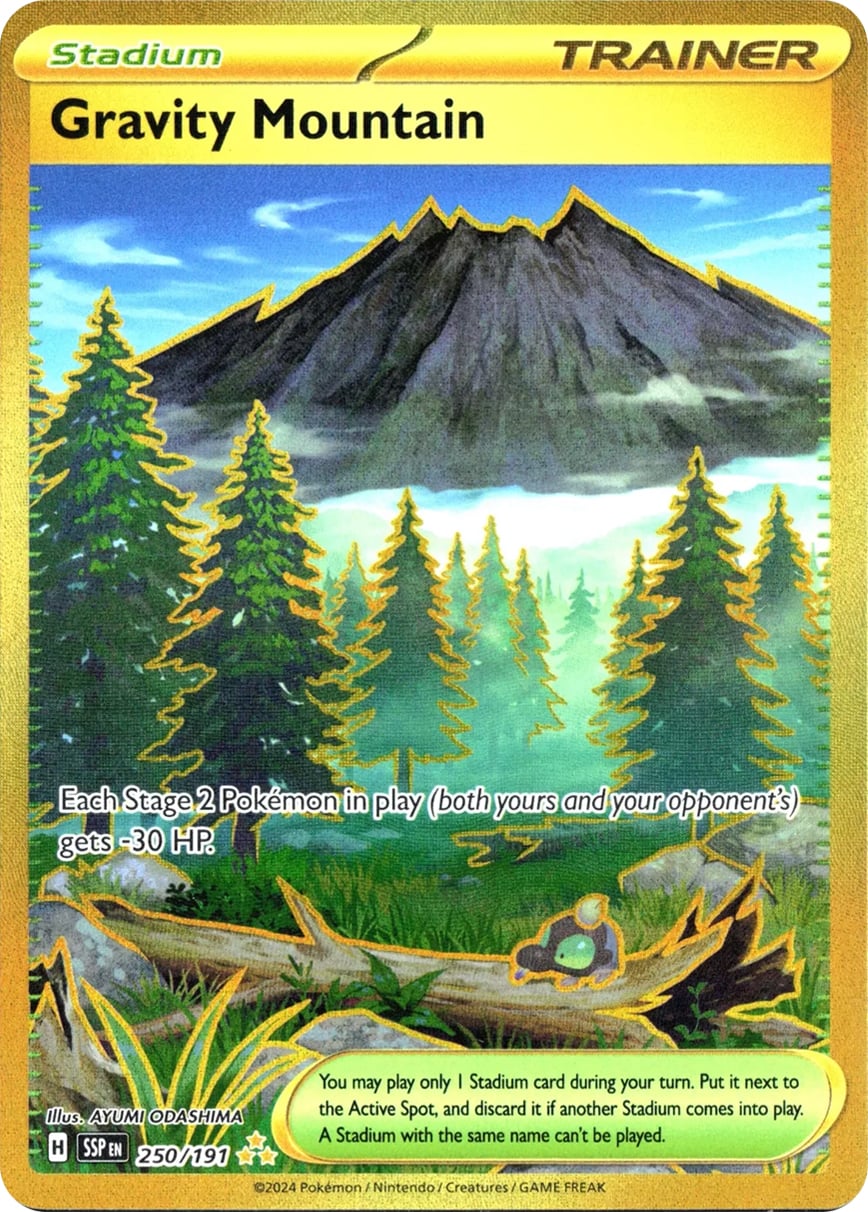 gold mountain pokemon card Gravity Mountain (250/191)