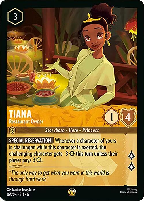 Tiana - Restaurant Owner Card Front