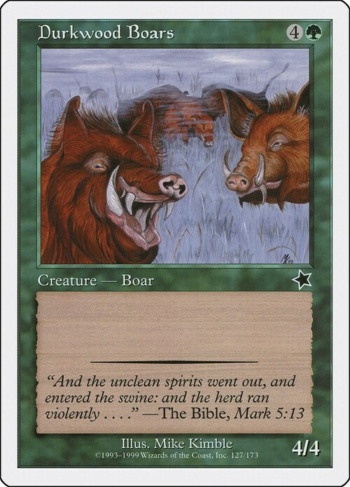 Durkwood Boars Card Front