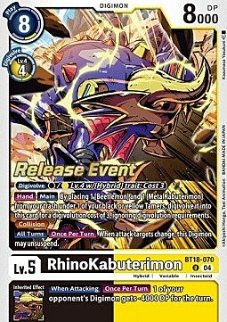RhinoKabuterimon Card Front