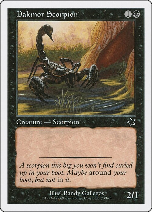 Dakmor Scorpion Card Front