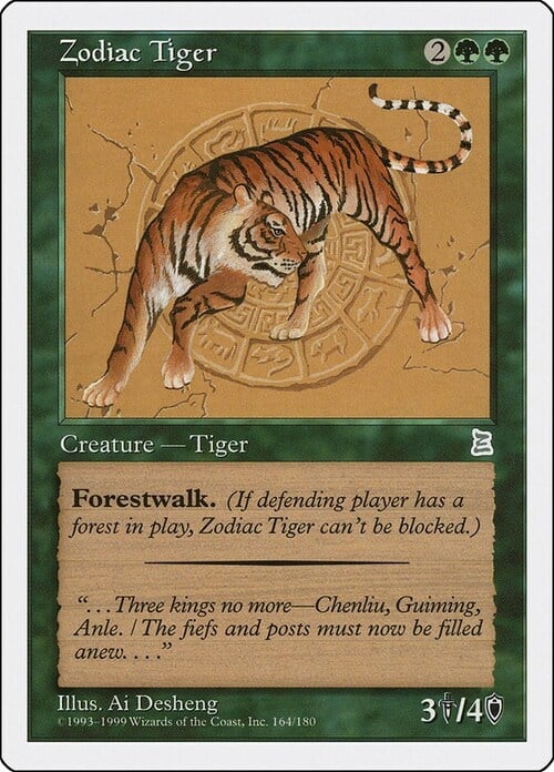 Zodiac Tiger Card Front