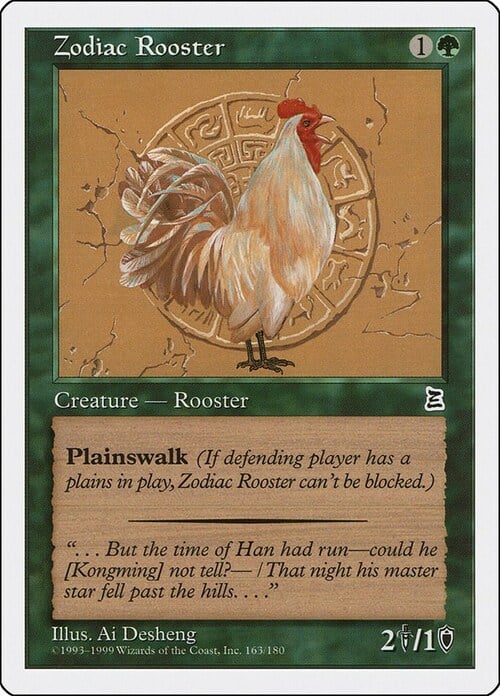 Zodiac Rooster Card Front