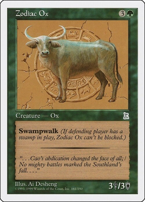 Zodiac Ox Card Front