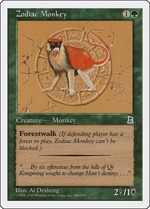 Scimmia dello Zodiaco Card Front
