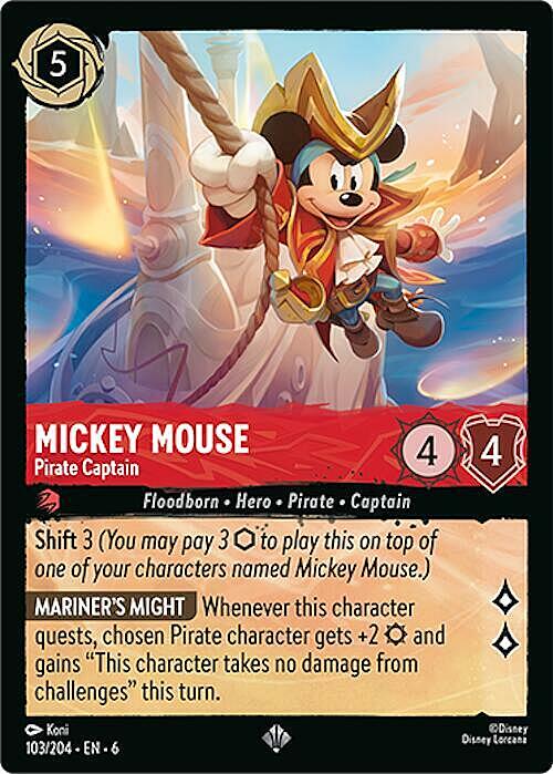 Mickey Mouse - Pirate Captain Card Front