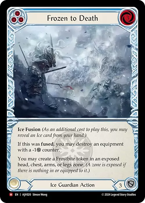 Frozen to Death Card Front