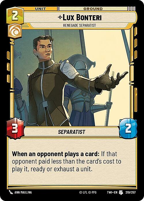Lux Bonteri - Renegade Separatist Card Front