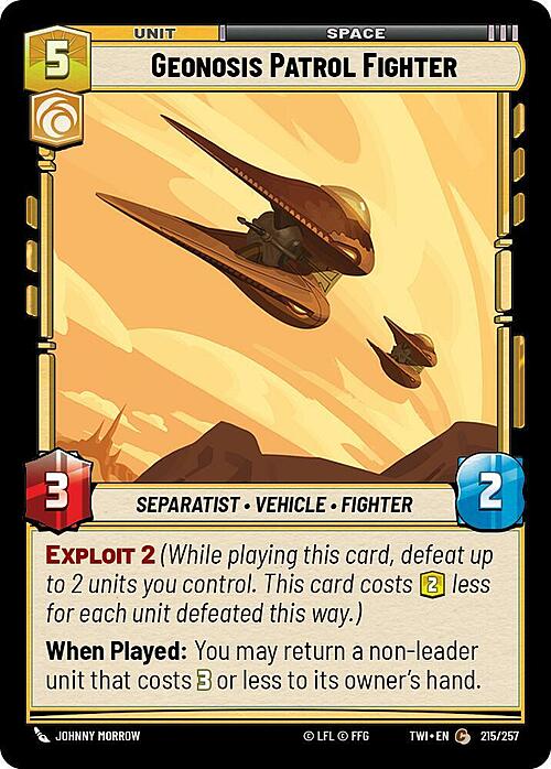 Geonosis Patrol Fighter Card Front
