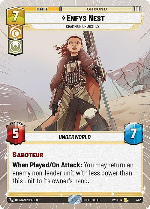 Enfys Nest - Champion of Justice Card Front