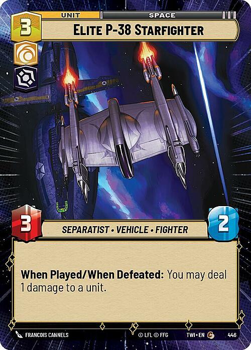 Elite P-38 Starfighter Card Front