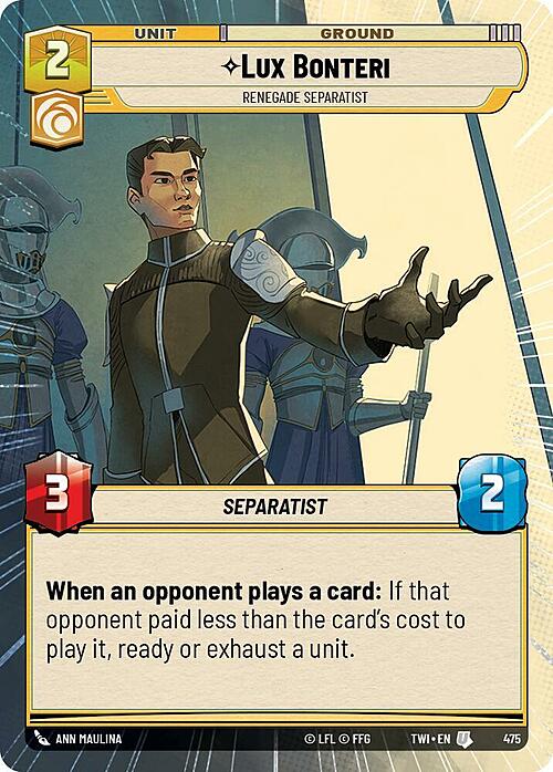 Lux Bonteri - Renegade Separatist Card Front