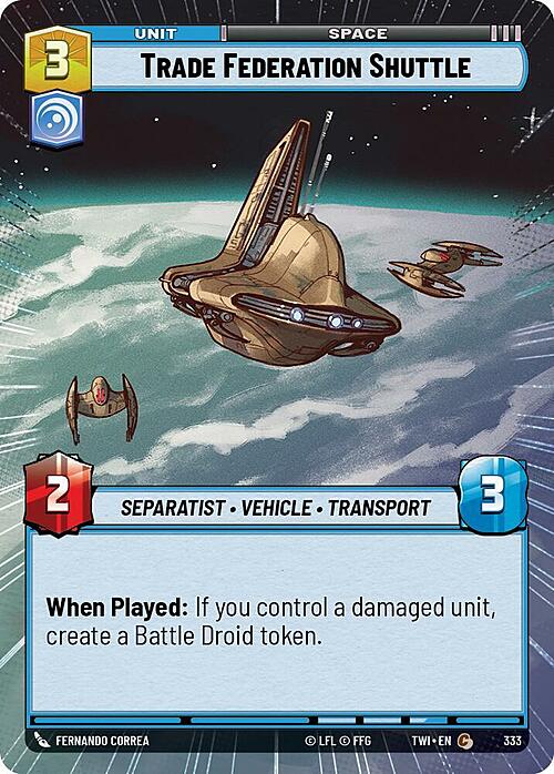 Trade Federation Shuttle Card Front