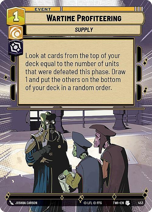 Wartime Profiteering Card Front