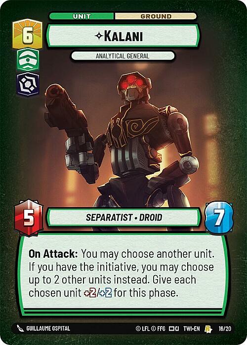 Kalani, Analytical General Card Front