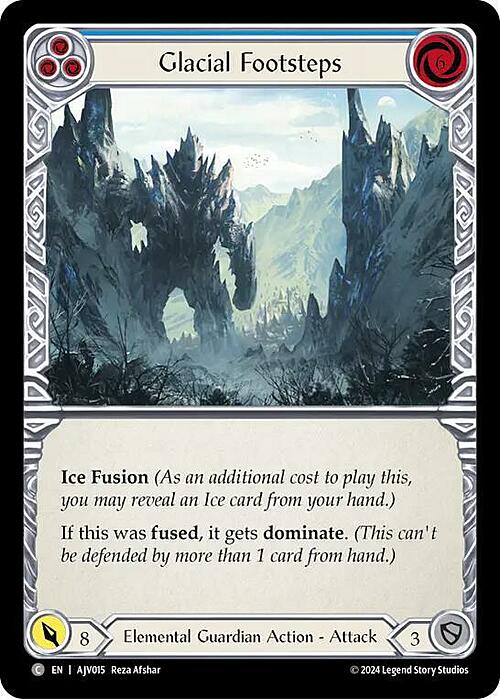 Glacial Footsteps - Blue Card Front