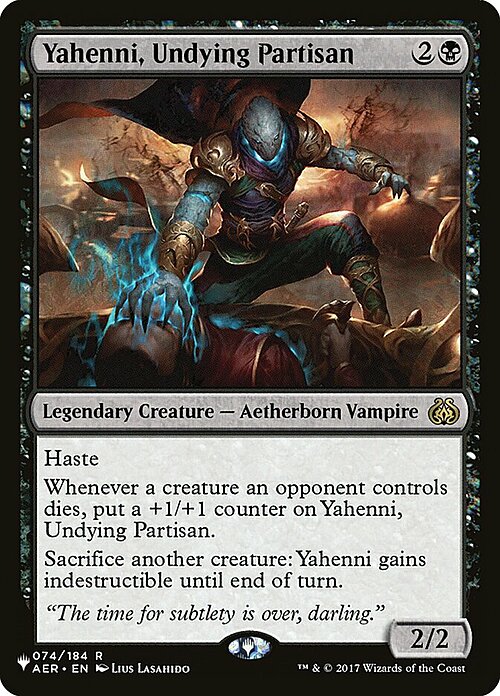 Yahenni, Undying Partisan Card Front