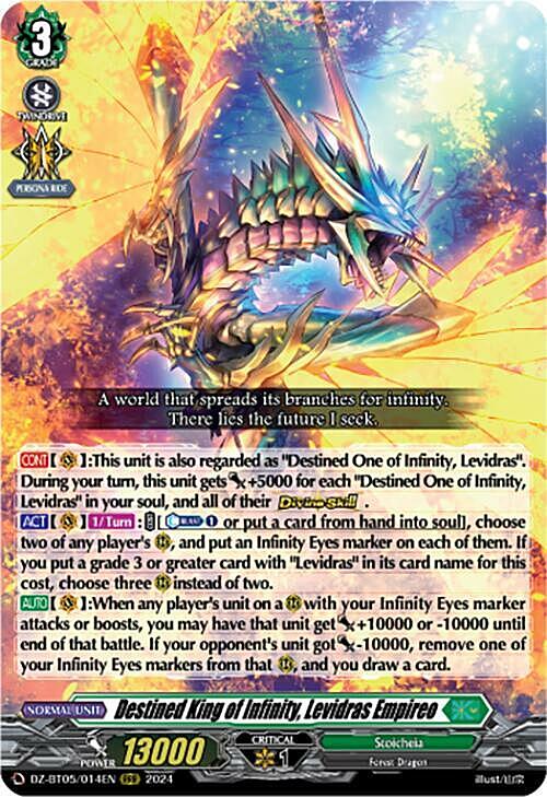 Destined King of Infinity, Levidras Empireo Card Front