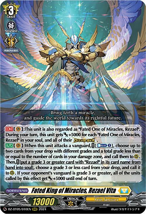 Fated King of Miracles, Rezael Vita Card Front