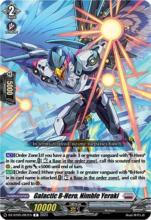 Galactic B-Hero, Nimble Yeraki Card Front