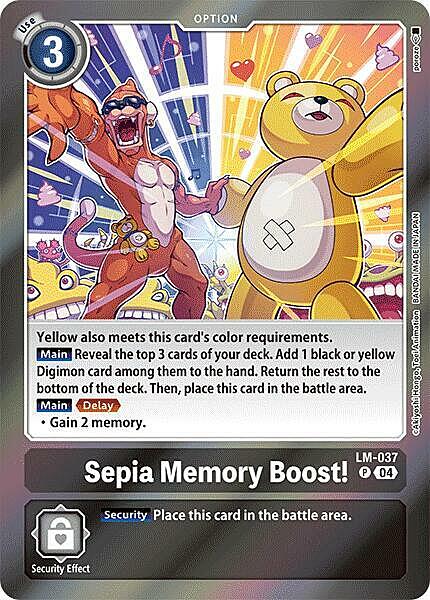 Sepia Memory Boost! Card Front