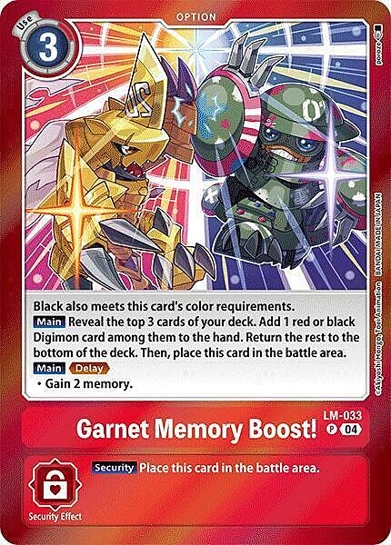 Garnet Memory Boost! Card Front