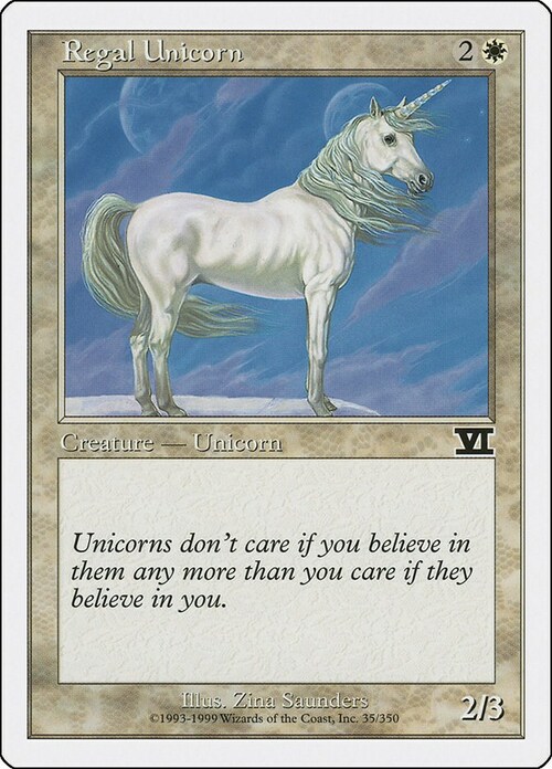 Regal Unicorn Card Front