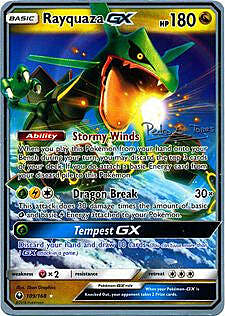 Rayquaza GX [Stormy Winds | Dragon Break | Tempest GX] Card Front