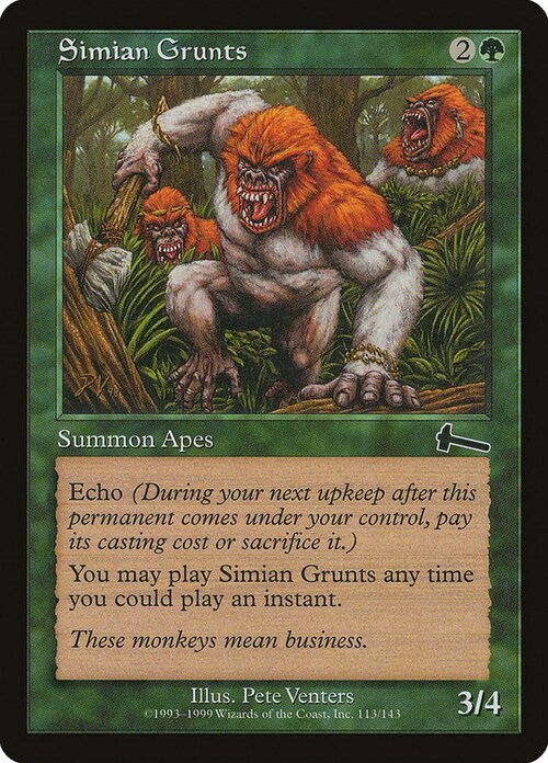 Simian Grunts Card Front