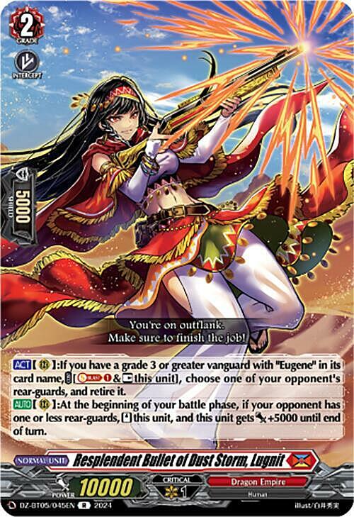 Resplendent Bullet of Dust Storm, Lugnit Frente