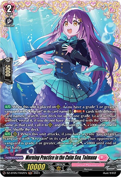 Morning Practice in the Calm Sea, Tolmana Card Front