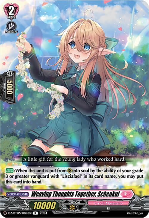 Weaving Thoughts Together, Schenkul Card Front